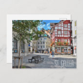 STガレンスイス美しい町の広場 ポストカード (正面/裏面)