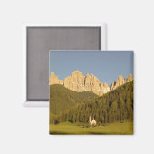 Stジョバンニ、Val di Funes、Dolomites、イタリア マグネット (正面/裏面)