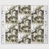 STジョージ・アンド・ドラゴン白黒 ラッピングペーパー (フラット)