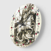 STジョージ·アンド·ドラゴン白黒 ラージ壁時計 (傾斜)