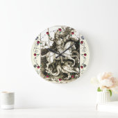 STジョージ·アンド·ドラゴン白黒 ラージ壁時計 (ホーム)