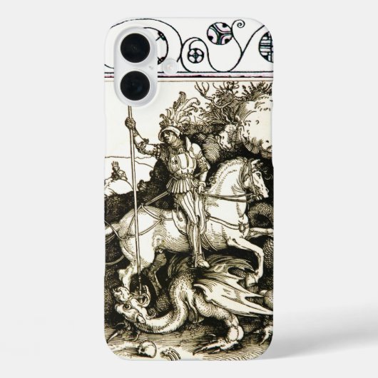 STジョージ・アンド・ドラゴン白黒 Case-Mate iPhoneケース (裏面)