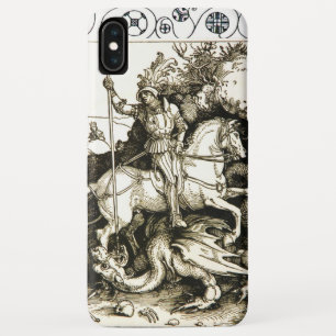 STジョージ・アンド・ドラゴン白黒 iPhone XS MAXケース