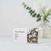 STジョージ&ドラゴン、白黒パールラグジュアリー 名刺 (スタンド正面)