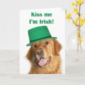 Stハンバーグのゴールデン・リトリーバー カード (黄色い花)