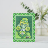 STパディーアイリッシュグリーンフランスのプードル、ラッキードッグ シーズンポストカード (スタンド正面)