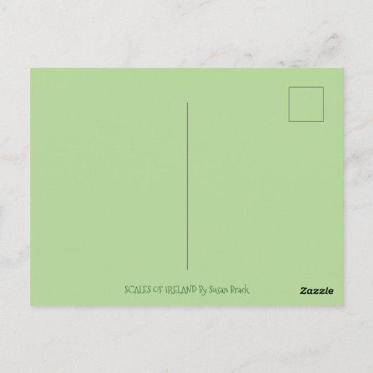 STパトリックのグリーンシャームロックドラゴン、アイルランドファンタジー ポストカード (裏面)