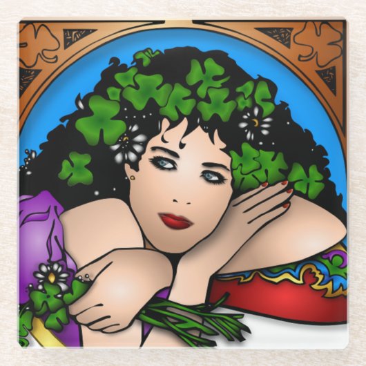 STパトリックの女の子 ガラスコースター (正面)