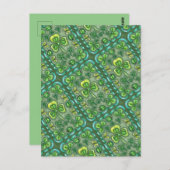 STパトリックの日のフォークアートシャームロックンラディバグ ポストカード (正面/裏面)