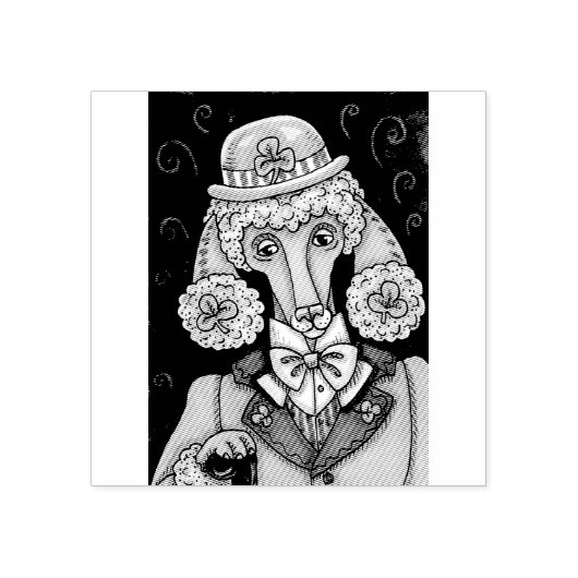 STパトリックの日アイリッシュプードル、犬のゴムのスタンプ ラバースタンプ (インプリント)