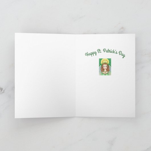 STパトリックの日シャムロックエンジェル、アイルランド恵み シーズンカード (内部)