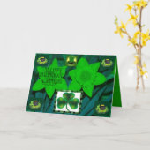 STパトリックの日ポット金ゴールド誕生日 カード (黄色い花)