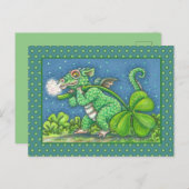 STパトリックの日リトルアイリッシュドラゴンファンタジー シーズンポストカード (正面/裏面)