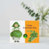 STパトリックの日 – アイリッシュガールエメラルドジェムストーン シーズンポストカード (スタンド正面)