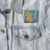 STパトリックの日、ラッキーアイリッシュリスのボタンスクー 缶バッジ (インサイチュ)