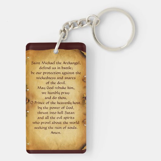 STマイケル最後の審判の祈りの言葉 キーホルダー (裏面)