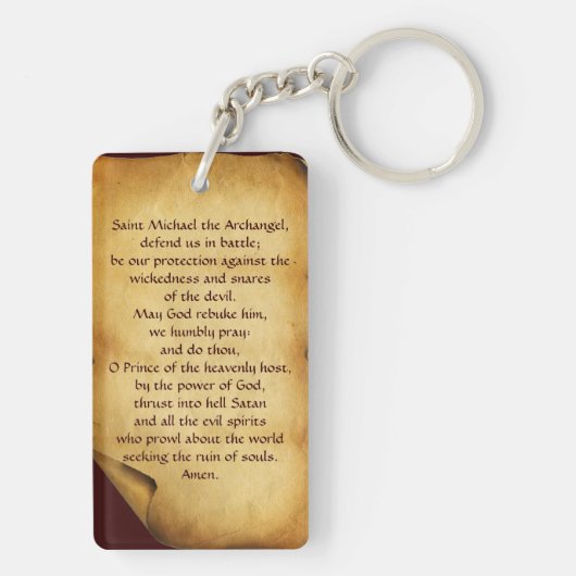 STマイケル最後の審判の祈りの言葉 キーホルダー (裏面)