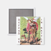 STマイケル、ドラゴンとジャスティス、グリーン・レッド・ブラウン マグネット (正面/裏面)