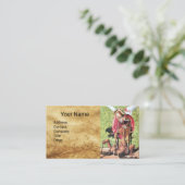 STマイケル、ドラゴンと正義、ブラウン・パーチメント 名刺 (スタンド正面)