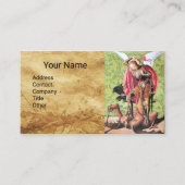 STマイケル、ドラゴンと正義、ブラウン・パーチメント 名刺 (正面)