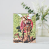 STマイケル・ドラゴン・アンド・ジャスティス祈りの言葉カード ポストカード (スタンド正面)