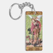 STマイケル・ドラゴン・アンド・ジャスティス祈りの言葉・パーチメント キーホルダー (正面左)