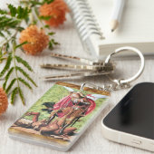 STマイケル・ドラゴン・アンド・ジャスティス祈りの言葉・パーチメント キーホルダー (正面右)