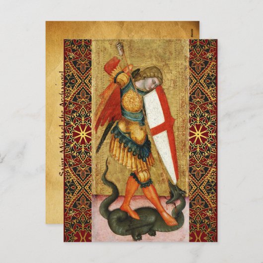 STミカエル・アーチャンエルアンドドラゴンシーネーゼ祈りの言葉 シーズンポストカード (正面/裏面)