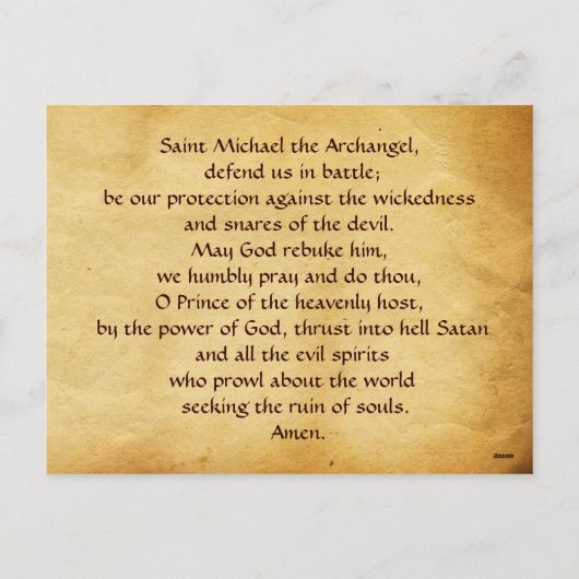 STミカエル・アーチャンエルアンドドラゴンシーネーゼ祈りの言葉 シーズンポストカード (裏面)