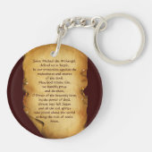 STミカエル・アーチャンエルドラゴン祈りの言葉羊皮紙 キーホルダー (裏面)