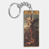 STミハエルバンギイングサタン祈りの言葉羊皮紙 キーホルダー (正面左)