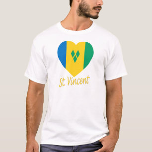 Stヴィンチェンツォ/グレナディンの旗のハート Tシャツ