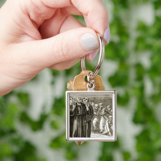 St.、およびドルイド教司祭によって攻撃されて詠唱している、コルンバ キーホルダー (手)