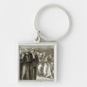St.、およびドルイド教司祭によって攻撃されて詠唱している、コルンバ キーホルダー (正面)