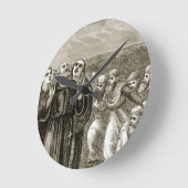 St.、およびドルイド教司祭によって攻撃されて詠唱している、コルンバ ラウンド壁時計 (傾斜)