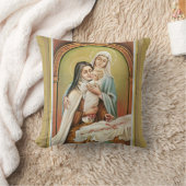 St.のテレーズによって賛美される母メリーイエス・キリストバラ クッション (ブランケット)