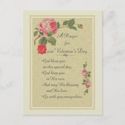 St.のバレンタインデーの祈りの言葉 シーズンポストカード (正面)