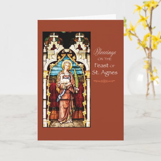 St.アグネスの宴会日の恵み カード (黄色い花)