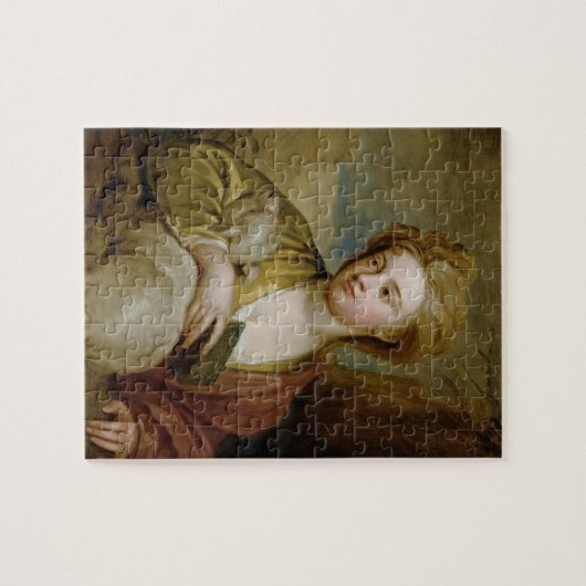 St.アグネス、伝統的にIDとして女性のポートレート ジグソーパズル (横)