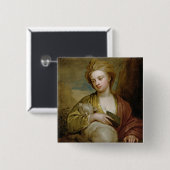 St.アグネス、伝統的にIDとして女性のポートレート 缶バッジ (正面&裏面)