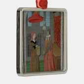 St.エリザベスの尿を検査している医者 メタルオーナメント (右)