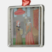 St.エリザベスの尿を検査している医者 メタルオーナメント (左)