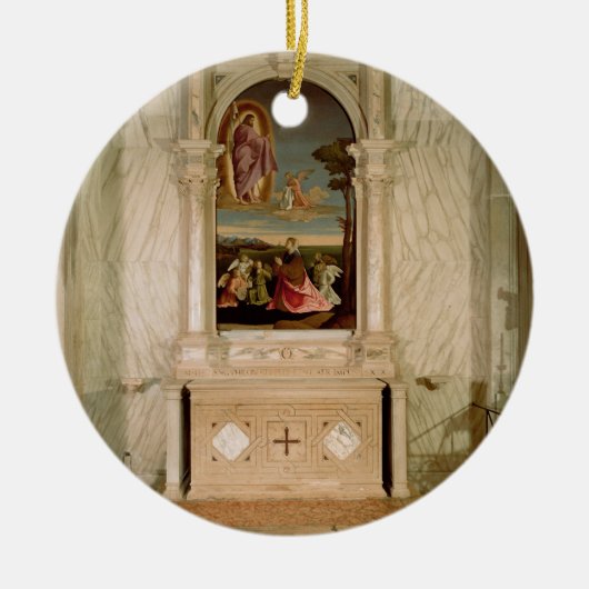 St.クリスティーナの祭壇の背後の飾り セラミックオーナメント (正面)