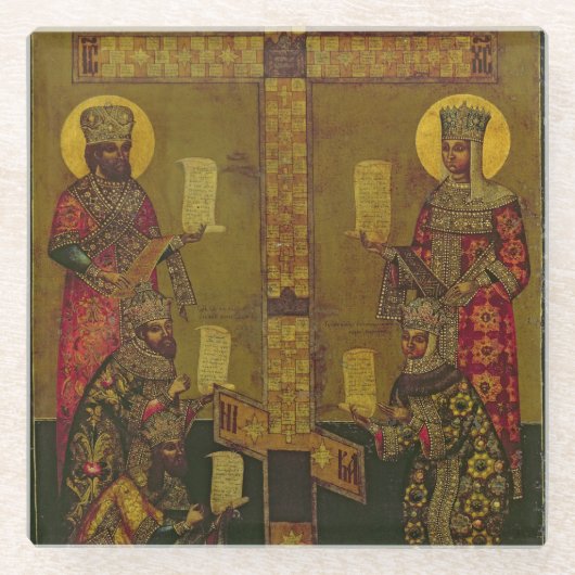 St.コンスタンチーヌおよびセントヘレナ ガラスコースター (正面)