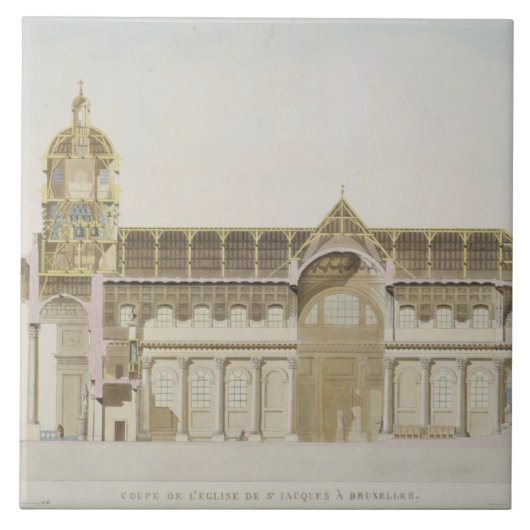 St.ジェイクス、Brusseの教会の横断面 タイル (正面)