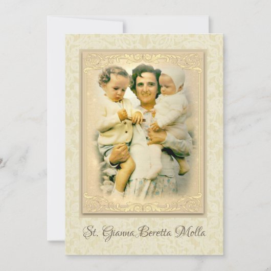 St.ジャンナBeretta Mollaのカトリック教の母祈りの言葉 招待状 (正面)