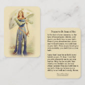 St.ジャンヌダルクの旗の兵士のカトリック教の神聖なカード 名刺 (正面/裏面)