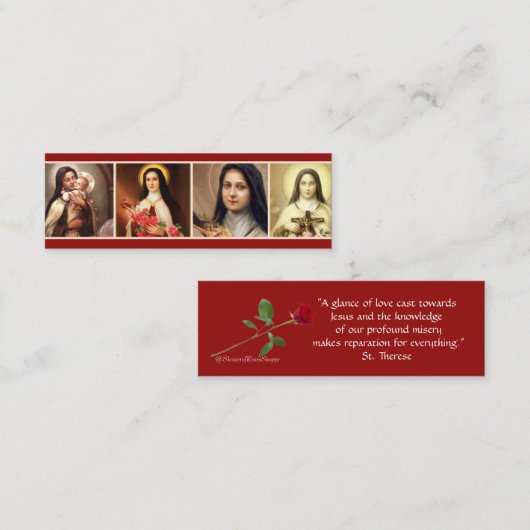 St.テレーズのバラは神聖なカードを引用します スキニー名刺 (正面/裏面)