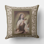 St.テレーズの子供のイエス・キリストのバラの天使の十字架像 クッション (裏面)