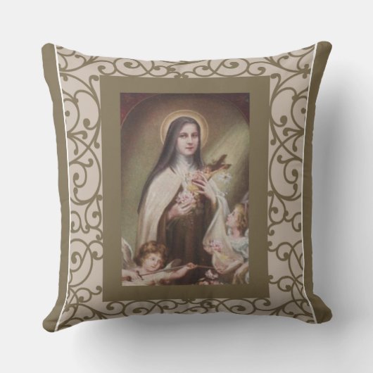 St.テレーズの子供のイエス・キリストのバラの天使の十字架像 クッション (裏面)